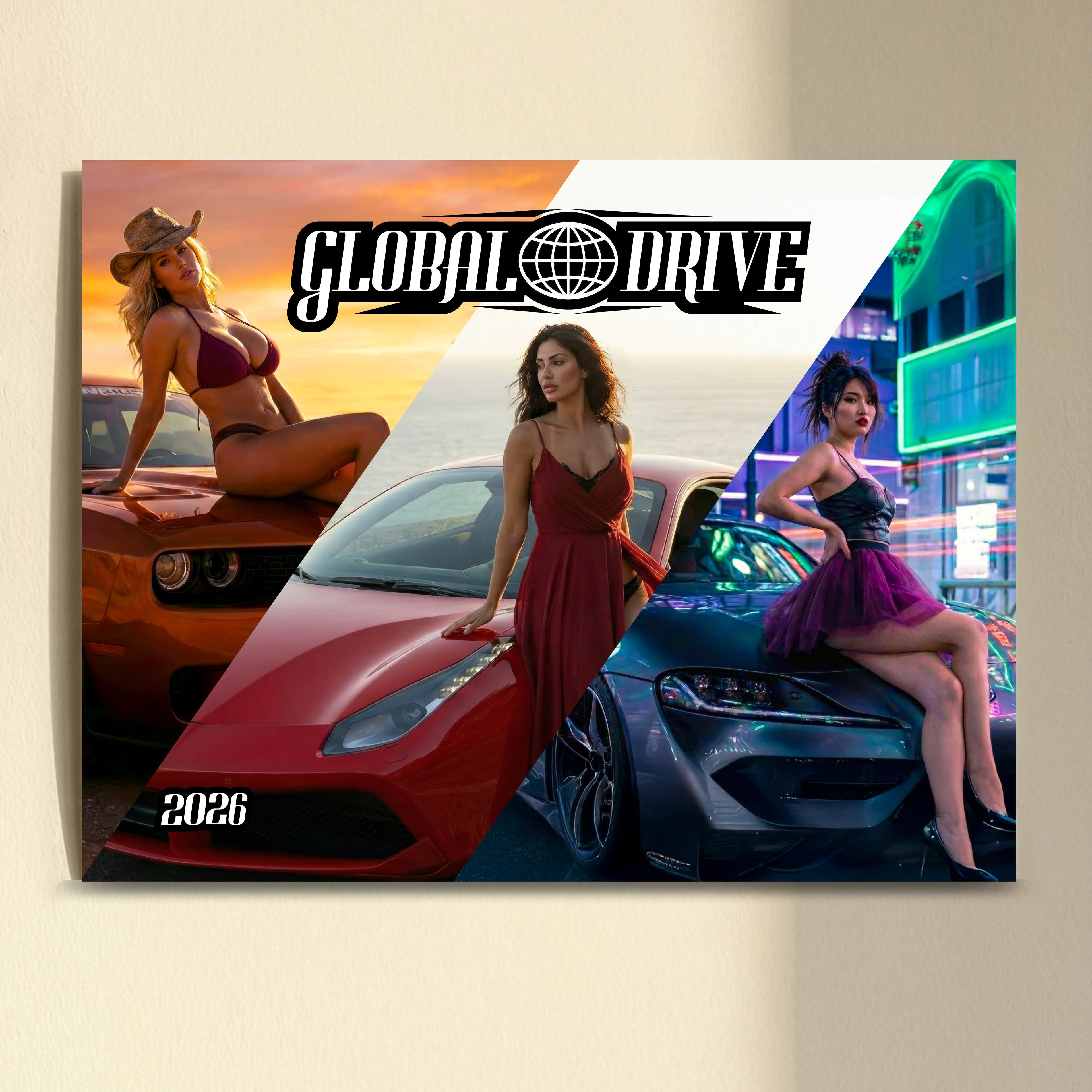 Hot Girls and Cars Wall Calendar 2026