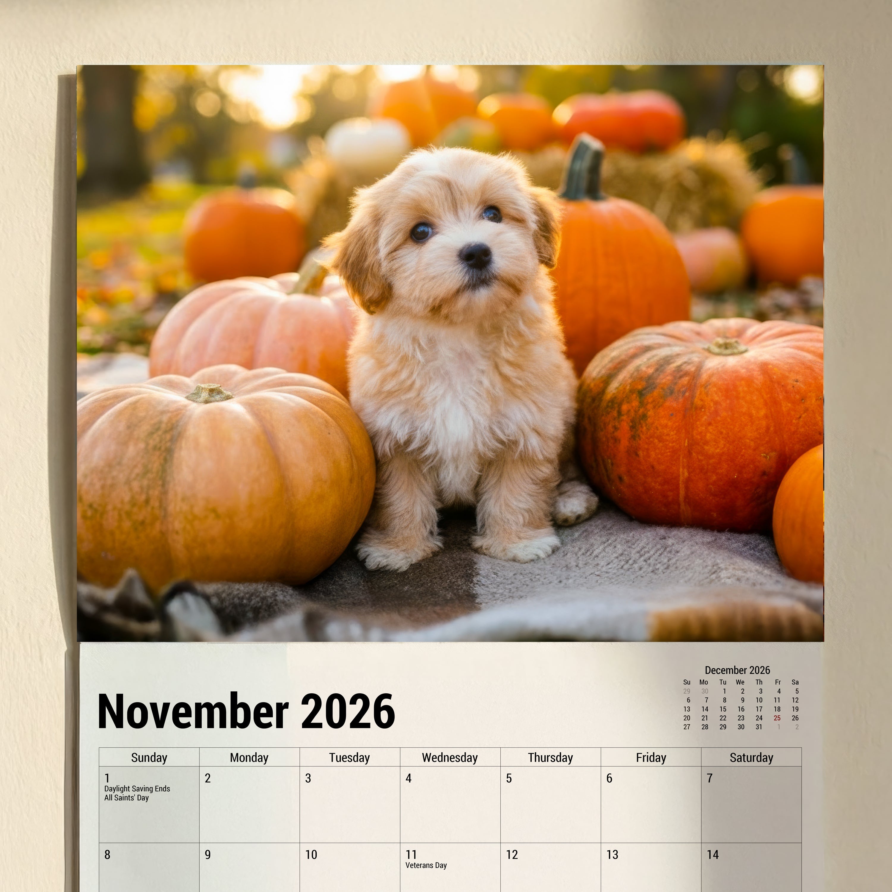 Cute Puppy Calendar 2026